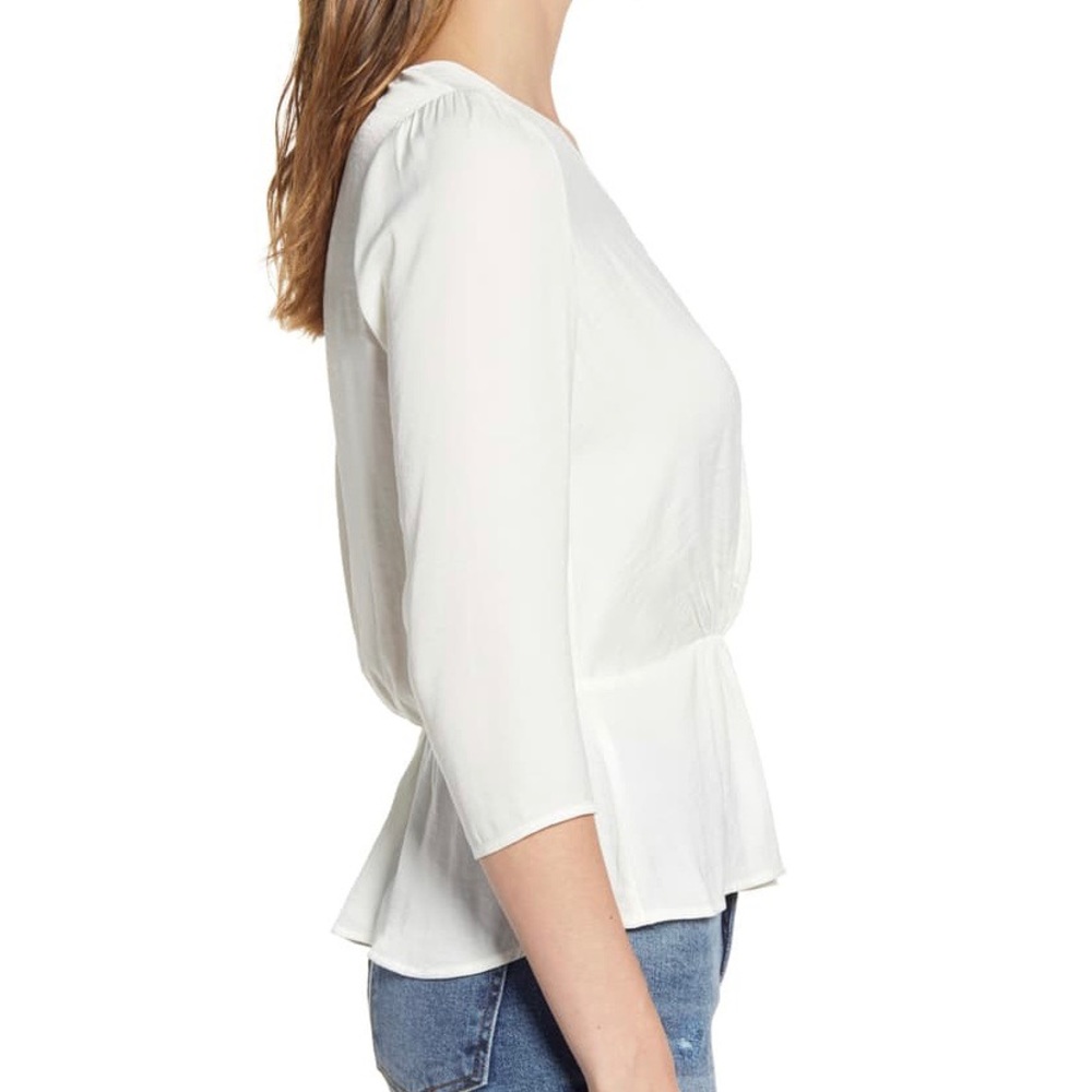 NWT Nordstrom 1. State- Peplum Blouse Off White - Picture 3 of 7